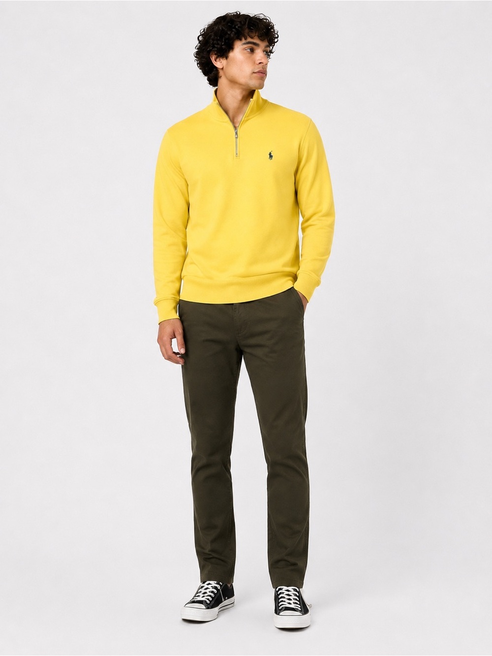 Vintage Polo Ralph Lauren Yellow Quarter Zip Pullover Sweater